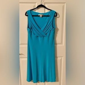Pretty turquoise blue Evan Picone fitted dress size 14